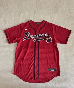 New Nike Atlanta Braves Red Alternate Jersey Blank Back Mens Medium T770-AWDB - Picture 1 of 5