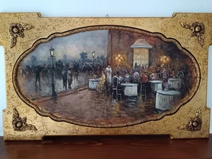 G. Vuotto ( XX Secolo) dipinto olio su pala in legno dorata - Foto 1 di 10