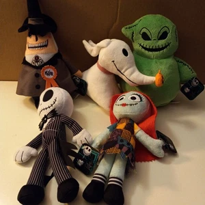 "Pesadilla antes de Navidad Juego de 5 piezas 6""-8"" Peluche Jack Sally Zero Mayor Oogie NUEVO - Imagen 1 de 4