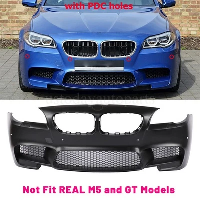 Front Bumper Cover W/PDC W/O Fog For M5 Style For BMW F10 11-17 5 Series Sedan - Imagem 1 de 4