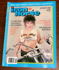 Vintage August 1990 IRON HORSE Magazine Babes, Tattoos Motorcycles Harleys #92 - Picture 1 of 2