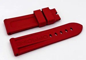 PANERAI Rot Echt Kautschuk Band Armband 24 x 22 mm - Bild 1 von 8