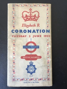 E GB 1953 KRÖNUNG LONDON RÖHRE + EISENBAHNKARTE BLOCK - Bild 1 von 3