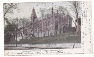 Davenport, Iowa antike Postkarte UDB / Immaculate Conception Academy Schule - Bild 1 von 2