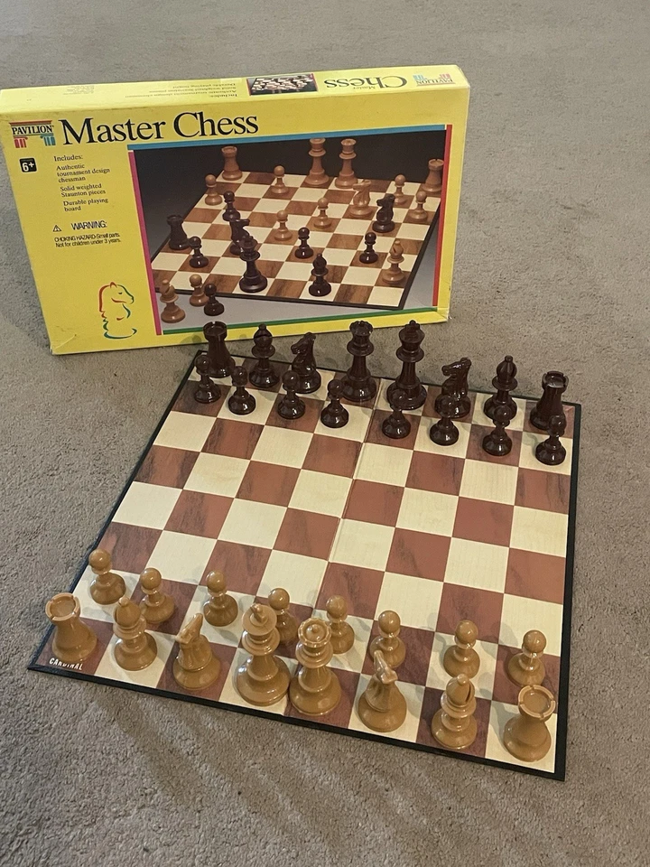 Vintage Master Chess Board Solid Weighted Staunton Pieces Usa Pavilion 1999 - Image 1 of 1