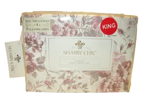 Juego de sábanas Shabby Chic de Rachel Ashwell rosa lavanda 6 piezas King microfibra floral - Imagen 1 de 11