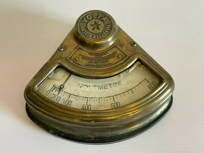 Ancien Voltmètre VOLTA  en laiton  MEYLAN D'ARSONVAL - Photo 1/4