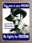 Historic WWII Australian, US ally 1943 Australian Recruitment Postcard