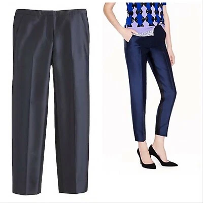 J.CREW COLLECTION Size 2 Dress pants in navy wool-silk twill Style 04354 - Image 1 of 4