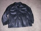 GUESS Black button front LEATHER JACKET with thick zip lining men's XL
