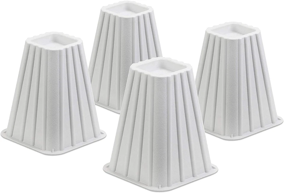 Honey-Can-Do STO-01006 Stackable Bed Risers 4-Pack White 300 Lbs