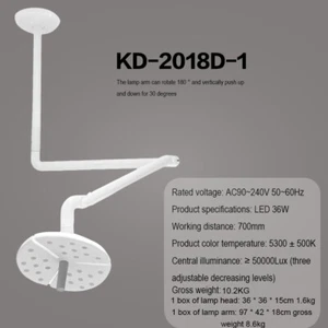 36W Deckenmontage Dental Schattenlose LED Untersuchungsleuchte Chirurgie HNO Operation Lampe - Bild 1 von 18