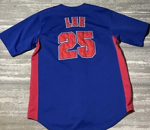 Chicago Cubs Gen Merch True Fan Mens Blue Baseball Jersey Lee #25 Stitched Large - Picture 1 of 3