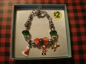 Santa & Reindeer Charm Bracelet in Decorative Box - Picture 1 of 5