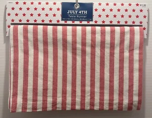 Red & White Striped Table Runner 14in x 72in - Brother Sister Design Studio New - Picture 1 of 2