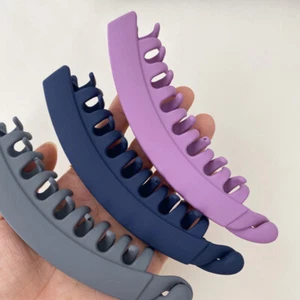 Ladies Hair Accessories Frosted Solid Color Large Banana Clip Hairpin Fashion⌒.- - Picture 1 of 19