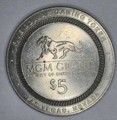 MGM Grand Casino Las Vegas Nevada $5 Five Dollar Token 2000 - Image 1 of 3