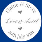 PERSONALISED GLOSS LOVE IS SWEET WEDDING PARTY BAG  LABELS,THANK YOU STICKERS