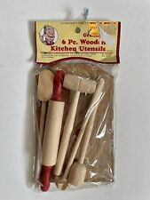 Granny’s 6 Pc Wooden Kitchen Utensils VINTAGE  1986 Toy ORIGINAL PACKAGE sealed