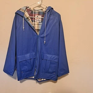 Vintage Misty Harbor Blue Rain Coat Anytime Jacket With Hood SMALL - Picture 1 of 4