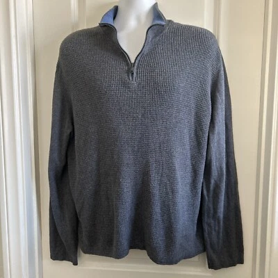 Zachary Prell серый синий хлопок кашемир четверть молнии свитер вафли трикотажа XL - Изображение 1 из 4