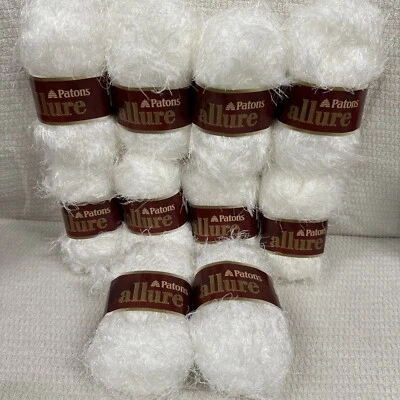 (10) Hilo Patons Allure 47yds PLATINO BLANCO 1209 317133 Voluminoso 5 Nylon 241004 Foto 1 de 4