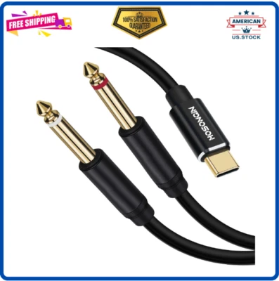 Cable divisor estéreo USB C a doble 6,35 mm 1/4 pulgadas Y, USB tipo C a doble 6,35 mm Foto 1 de 4