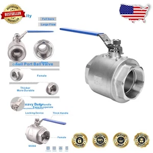 Heavy Duty 4" Full Port Ball Valve, Stainless Steel 304 with Locking Feature - Picture 1 of 10