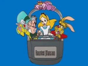 Fantasy Pin -JUMBO Disney Haunted Mansion Doombuggy Alice Mad Hatter Cheshire LE - Imagen 1 de 2