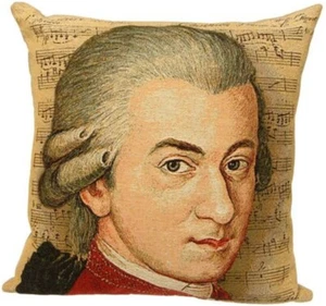 NEW 18" 45CM FAMOUS COMPOSERS "MOZART" BELGIAN TAPESTRY CUSHION COVER, ZIP, 1829 - Picture 1 of 5