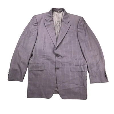 Hickey Freeman Blazer 38S Gray Blue Windowpane Jacket Barney’s USA Made - Image 1 of 4