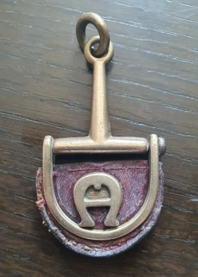 Vintage Messing/Leder Schlüsselanhänger AIGNER  (SELTEN!!) - Bild 1 von 2