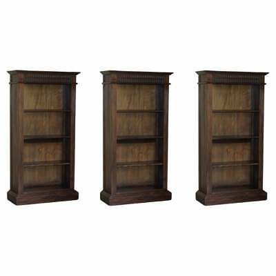 X3 Jacobean Revival Vintage Open Carved Library Bookcases With Nice Detailing • 4306.69£