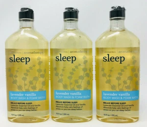3 BATH BODY WORKS AROMATHERAPY SLEEP LAVENDER VANILLA WASH SHOWER GEL FOAM LOT - Picture 1 of 1