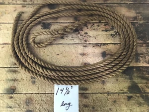 14 1/2' long twisted manila rope with eye splice loop - Picture 1 of 6