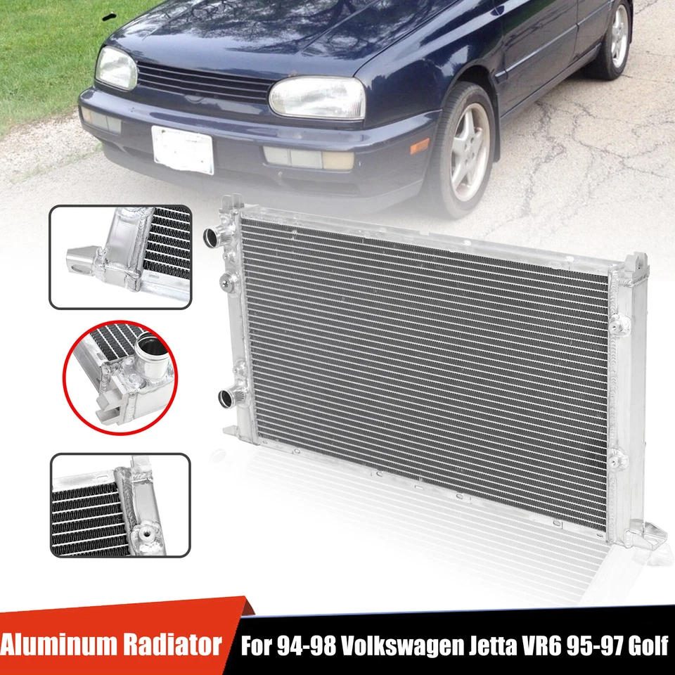 2 Row Aluminum Radiator For 1994-1998 Volkswagen Jetta VR6 95-97 Golf V6 2.8L MT - Image 1 of 4