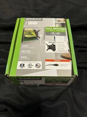 New Sanus Viewpoint Full-Motion TV Mount for 13"- 40” Up To 50lbs With 6.5’ HDMI - Image 1 of 4