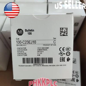 NEW ALLEN-BRADLEY IEC AB 100-C23EJ10 STANDARD CONTACTOR 23 AMP 24VDC US - Picture 1 of 4