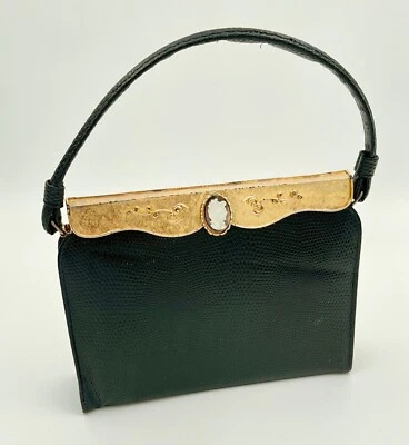 Bolso de Mano Negro Camafeo Tono Dorado Después de Cinco Noche De Colección con Monedero Foto 1 de 4