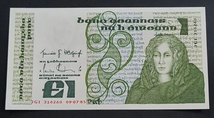 1985 REPUBLIC IRELAND ￡1 POUND 'GEM UNC' 【P-70c】 - Image 1 of 4