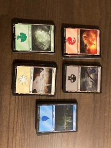 100 Magic the Gathering Basic Land Cards Lot - 20 of each type - MTG - Picture 1 of 3