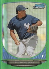 2013 Bowman Chrome Mini Baseball Green Refractor #58 Pedro Guerra 27/75 