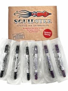 INKgrafiX® Squidster Hautstifte SET 3xViolett + 3xSchwarz -Tattoo Piercing Stift - Bild 1 von 2