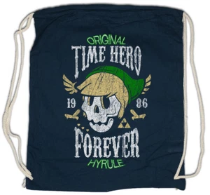 Time Hero Forever Turnbeutel Hyrule Gaming Fun Games Gamer Skull - Picture 1 of 1