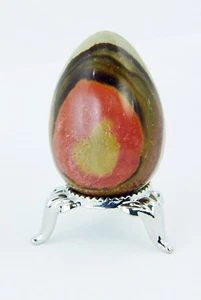BUTW Polychrome Jasper 43 x 30mm Egg Carving Healing Stone lapidary 1376R - Picture 1 of 2