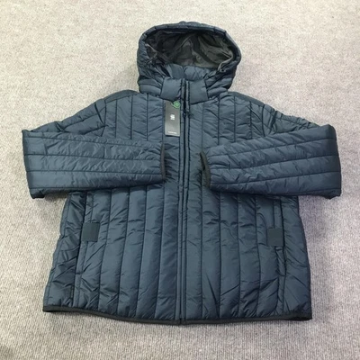 G-Star RAW Jacket Womens Large Blue Meefic Vertical Quilted Hooded Salute New - Image 1 of 4