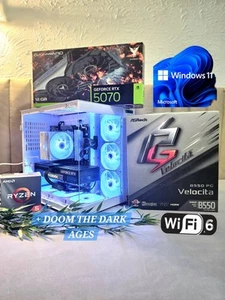 All White 4K High-End Gaming PC | RTX 5070 | 1TB | 32GB |RYZEN 5 | WIN 11 PRO - Bild 1 von 4