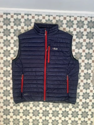 Rab Mens Microlight Vest Down Zip Gilet Quantum Pertex Nikwax - XXL 2XL - Navy - Image 1 of 4