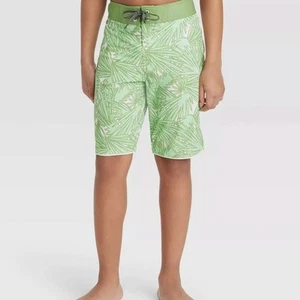 Art Class Boys' Green Palm Tree Print Swim Shorts Youth 8 - Picture 1 of 10
