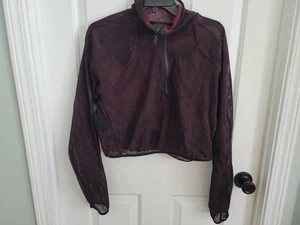 Lululemon Mesh Cropped Half Zip Pullover Burgundy Maroon Langarm Athleisure - Bild 1 von 4
